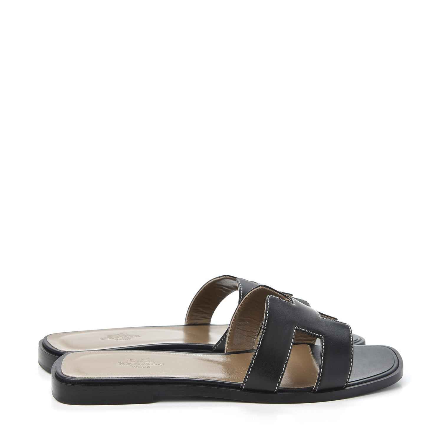 Box Calfskin Oran Sandals 36.5 Black