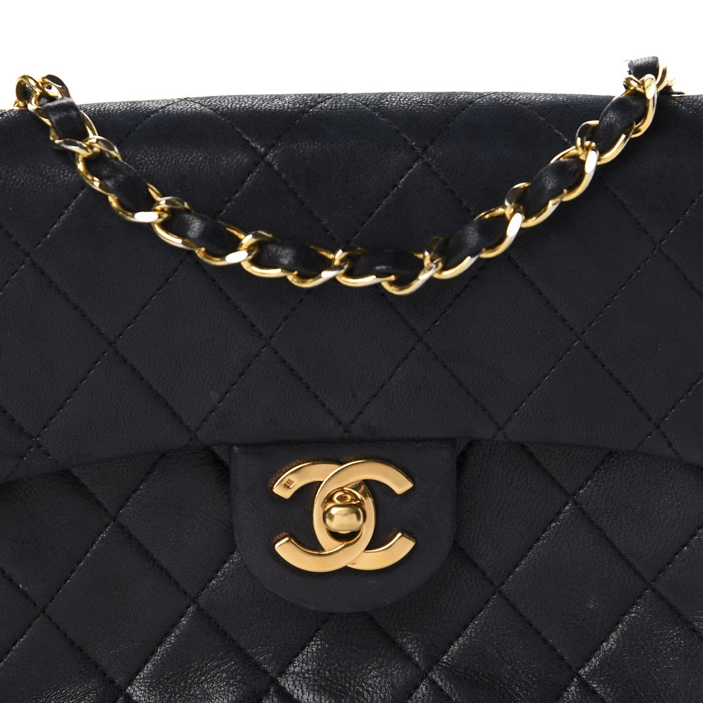 Lambskin Quilted Mini Square Flap Bag Black