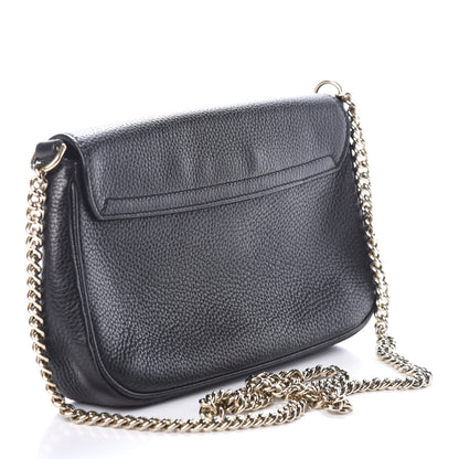 Gucci Pebbled Calfskin Medium Soho Flap Crossbody Black 3 of 10