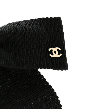 Chanel Grosgrain Bow CC Hair Clip Black 3 of 3