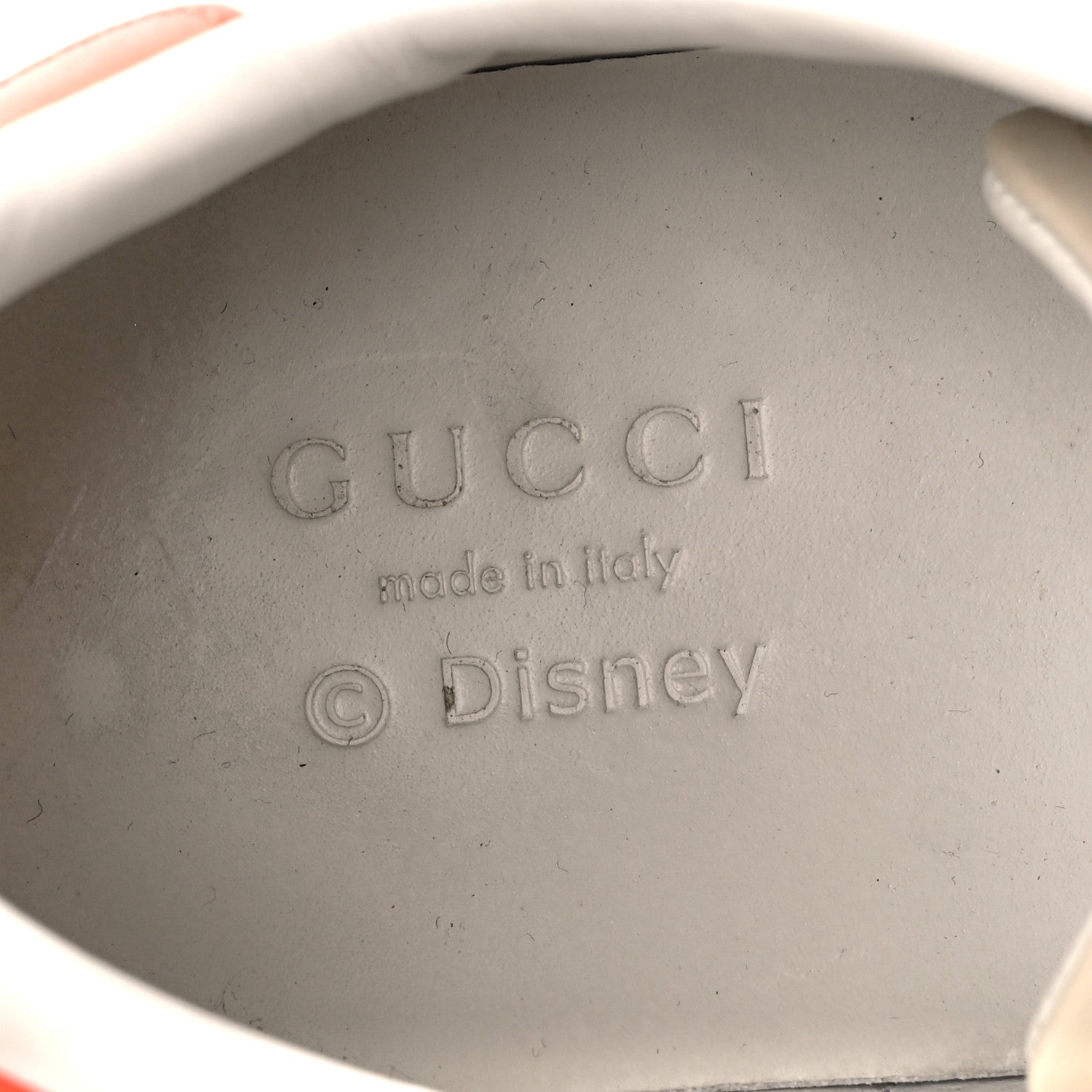 Gucci X DISNEY Miro Soft Calfskin Mickey Mouse Print Womens Ace Sneakers 35.5 Ivory Deep Orange 8 of 9