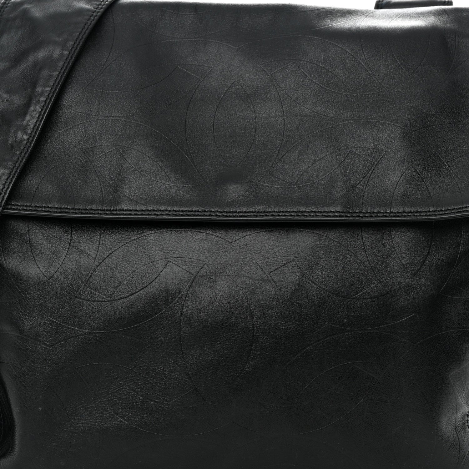 Chanel Calfskin Embossed CC Messenger Bag Black 8 of 15