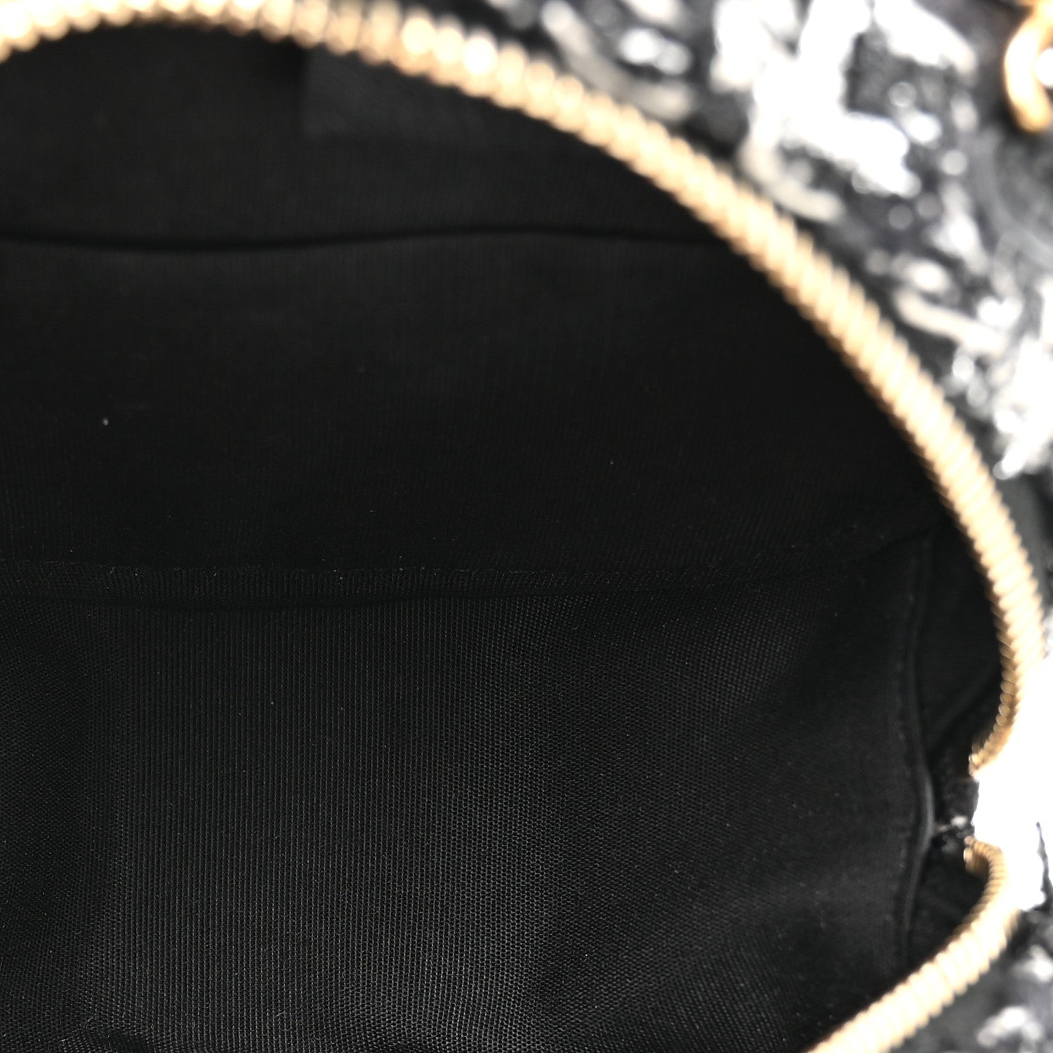 Chanel Tweed Quilted 19 Round Clutch With Chain Black White 5 of 10