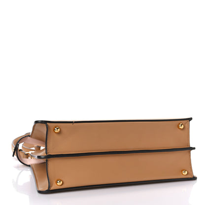 Fendi Vitello Seta Shiny Nappa Medium Peekaboo I SEE U Satchel Miele Scuro Light Rose 5 of 10