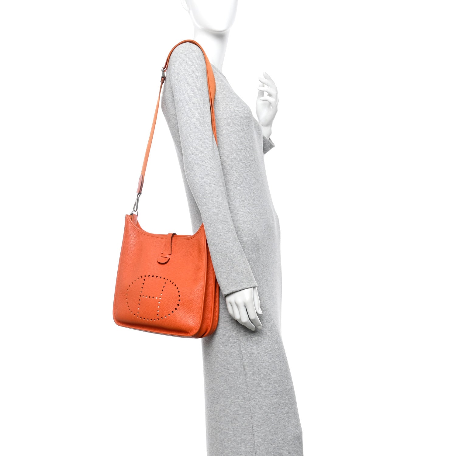 Hermes Taurillon Clemence Evelyne III PM Orange 2 of 9
