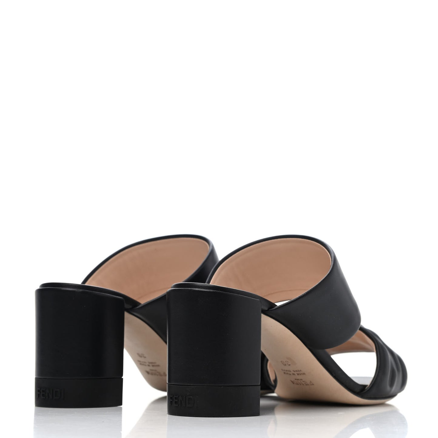 Nappa FF Embossed Slide Sandals 39 Black