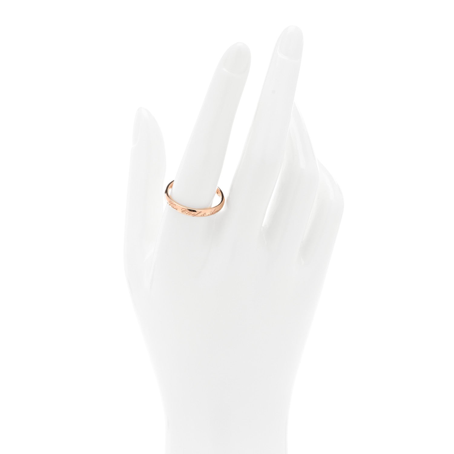 Van Cleef & Arpels 18K Rose Gold Tendrement Signature Wedding Band Ring 60 9 2 of 5