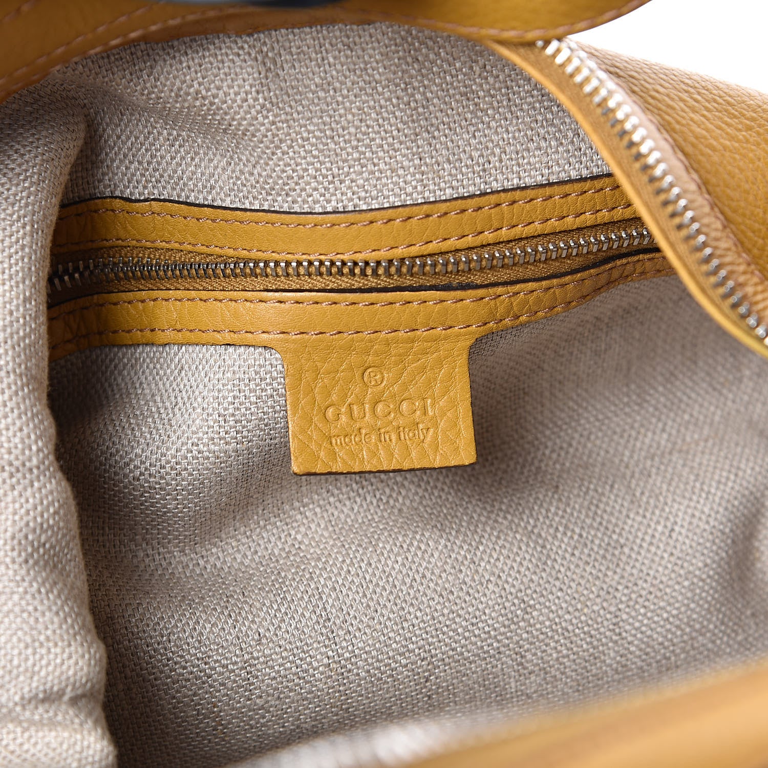 Gucci Calfskin Icon Bit Medium Hobo Yellow 6 of 14