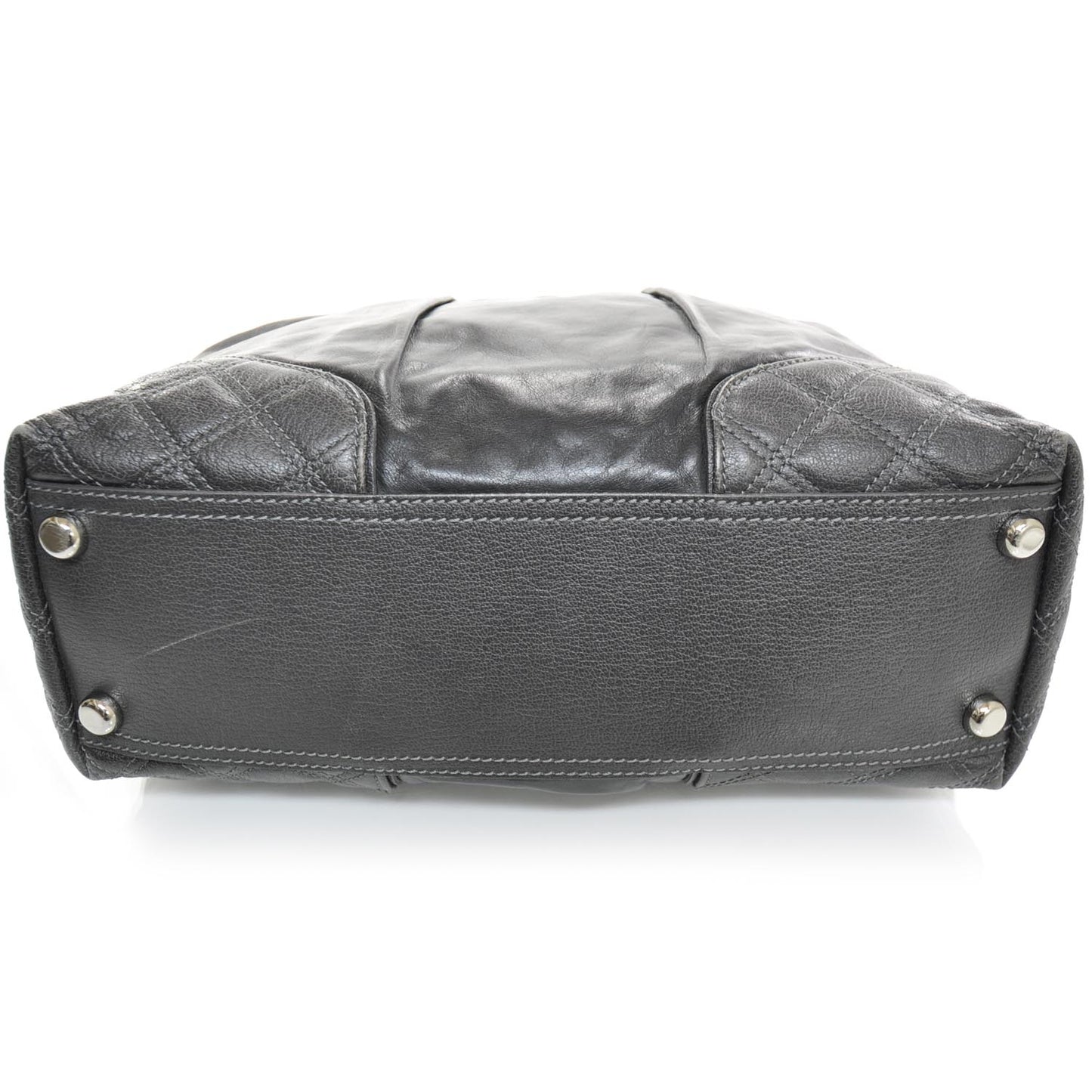 Leather Mixed Quilted Dash Tote Black