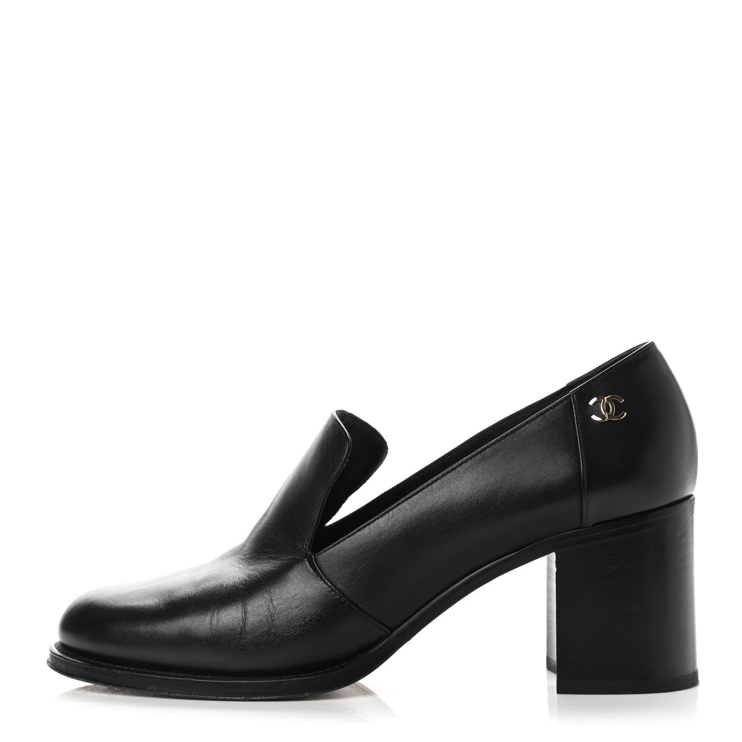 Chanel Glazed Calfskin CC Loafers 41 Black 1 of 8