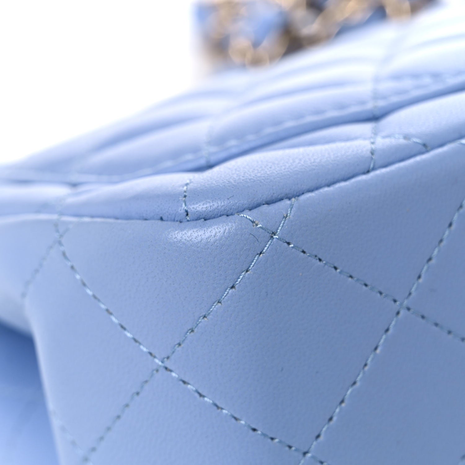 Chanel Lambskin Quilted Mini Square Flap Blue 9 of 11