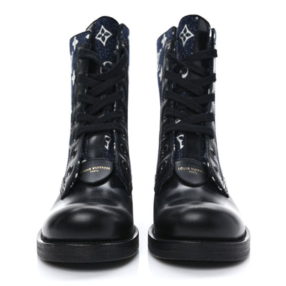 Louis Vuitton Denim Calfskin Metropolis Flat Ranger Boot 38 2 of 7