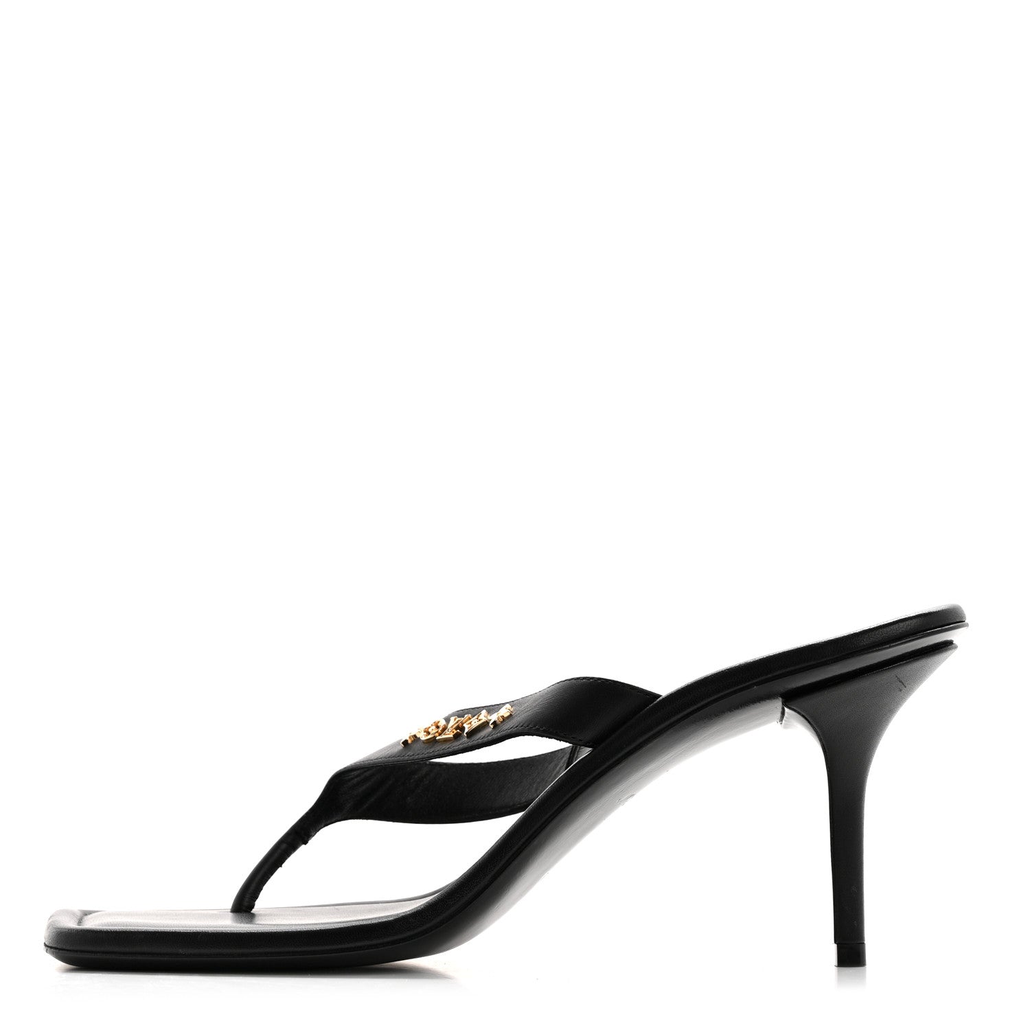 Louis Vuitton Calfskin Signature Thong Sandal 40 Black 1 of 9