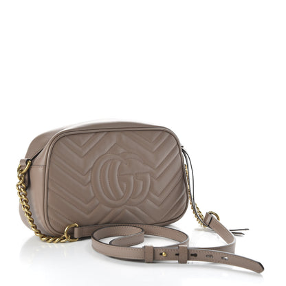 Gucci Calfskin Matelasse Small GG Marmont Chain Shoulder Bag Porcelain Rose 3 of 10