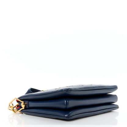 Louis Vuitton Lambskin Embossed Monogram LV Garden Coussin PM Navy 4 of 12