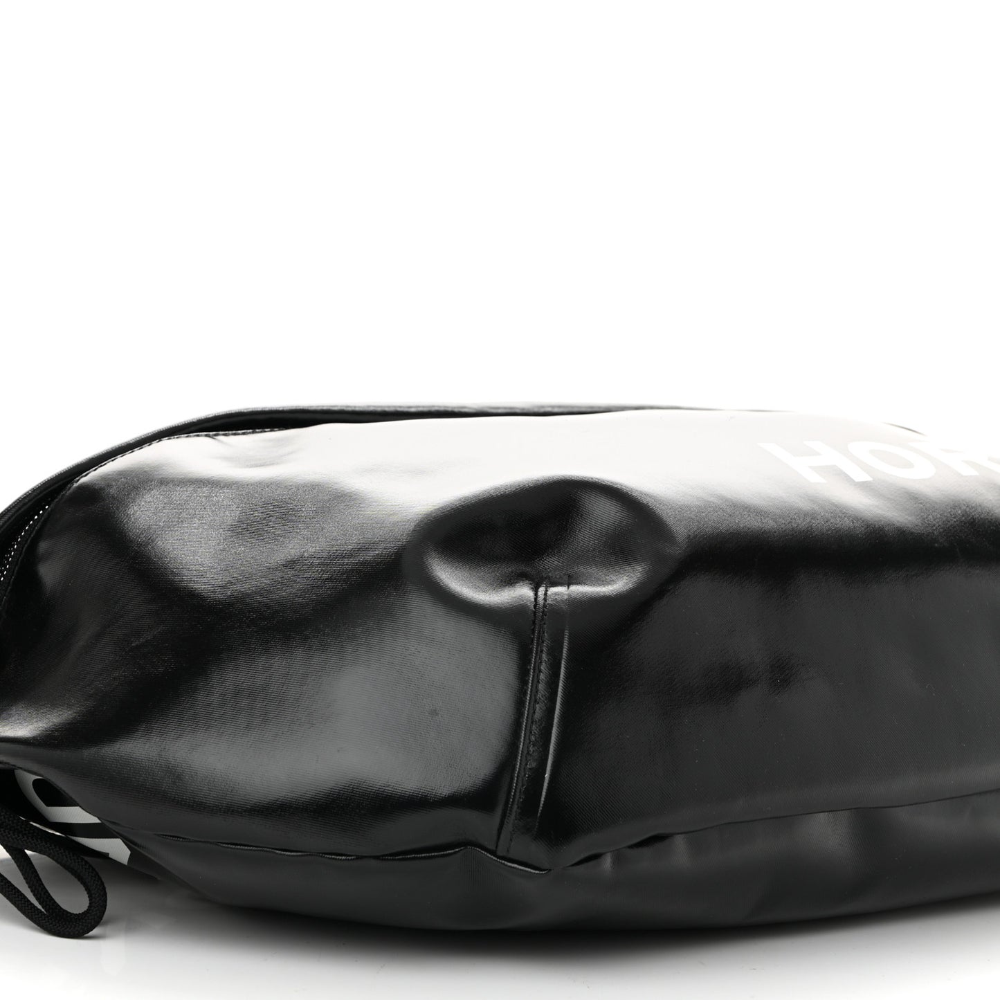 Coated Canvas Horseferry Print Extra Large Bum Bag Black