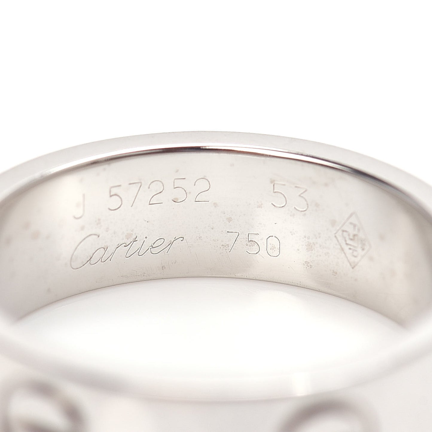 18K White Gold 5.5mm LOVE Ring 53 6.5