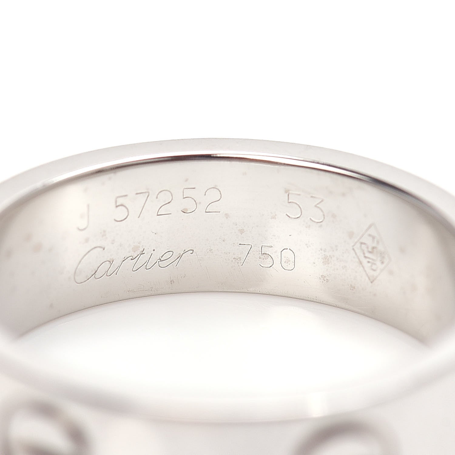 Cartier 18K White Gold 5.5mm LOVE Ring 53 6.5 4 of 4