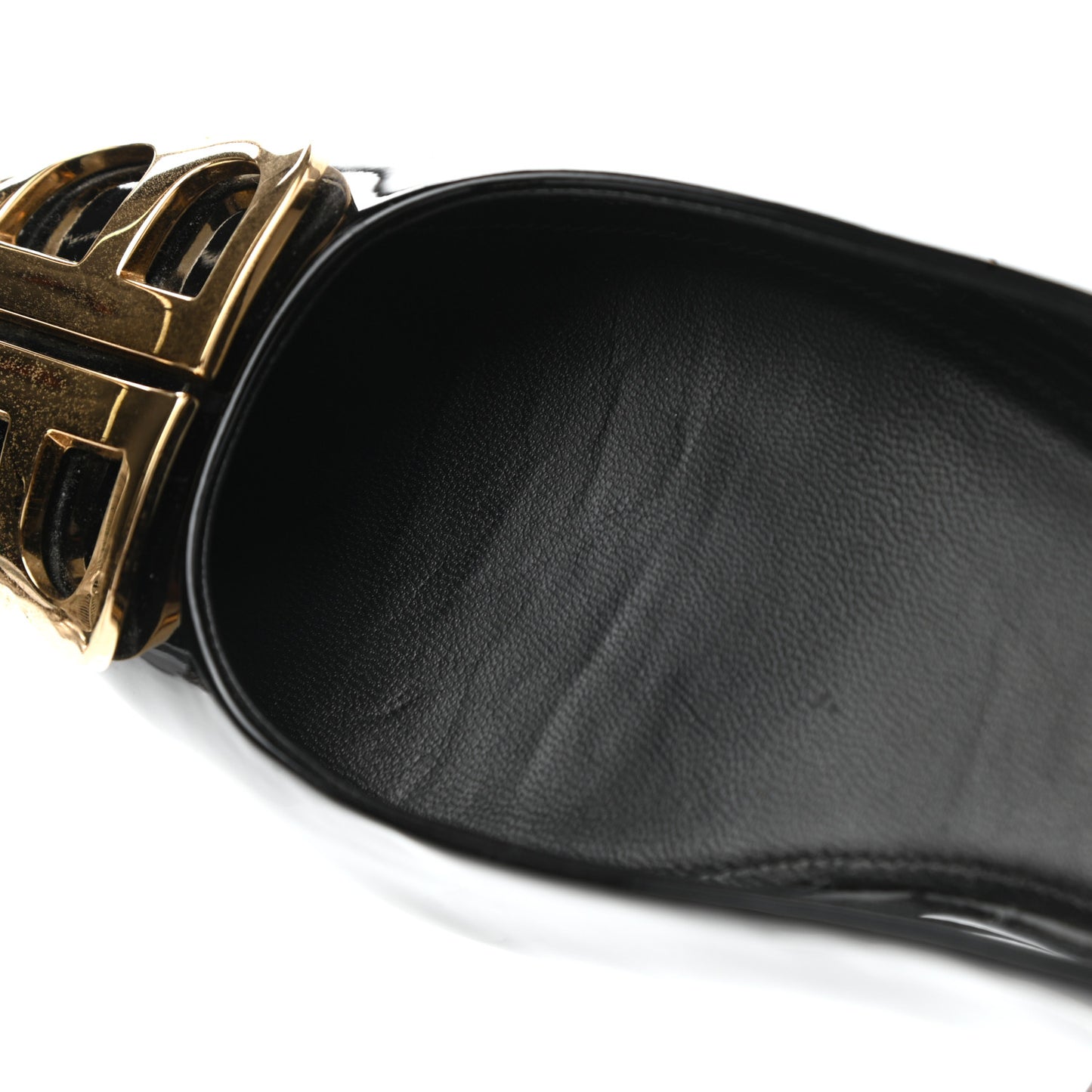 Patent BB Knife Pointy Toe Slingback Flats 39 Black