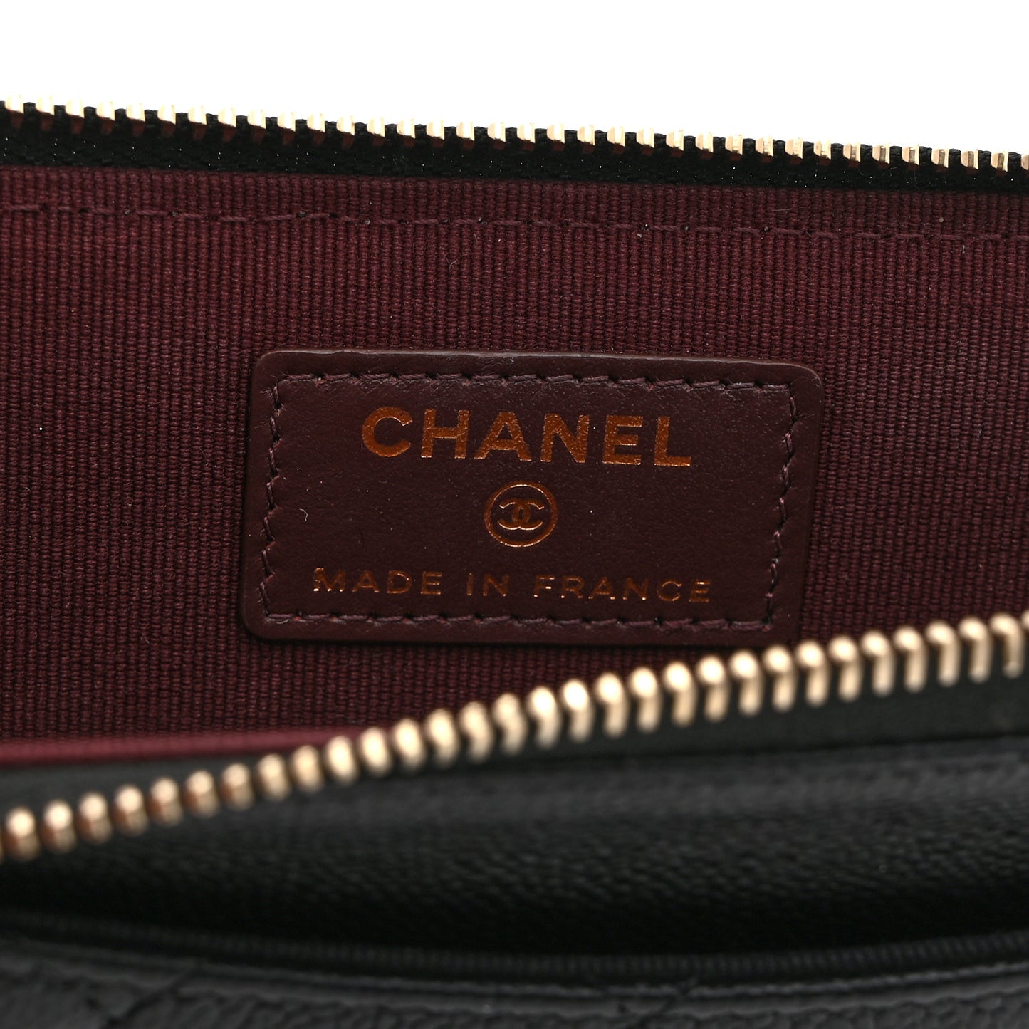 Caviar Quilted CC Zip Around Card Holder Black