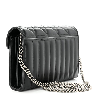 Gucci Calfskin Matelasse Aria GG Marmont Chain Wallet Black 3 of 12
