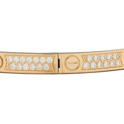 Cartier 18K Yellow Gold Diamond Small LOVE Paved Bracelet 15 3 of 8
