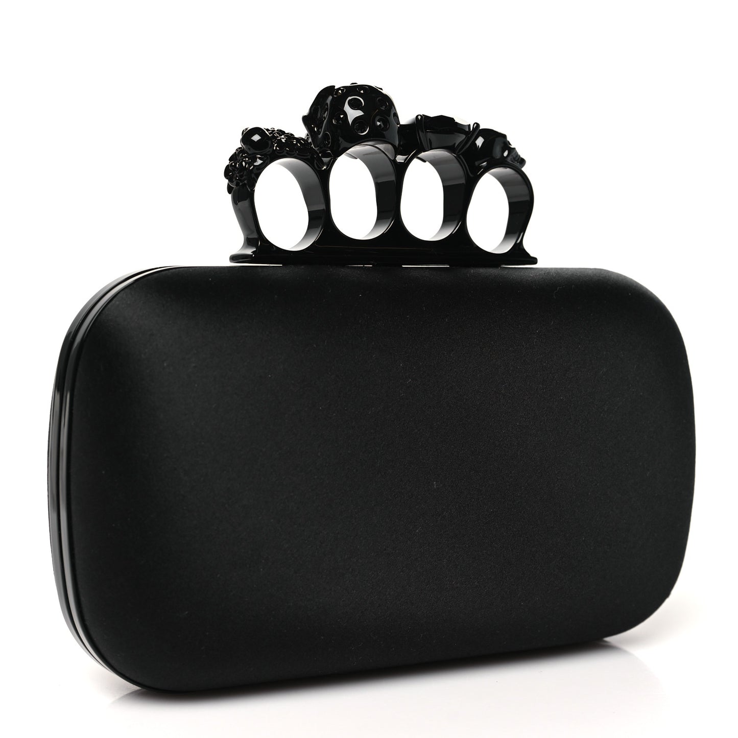 Silk Knucklebox Clutch Black