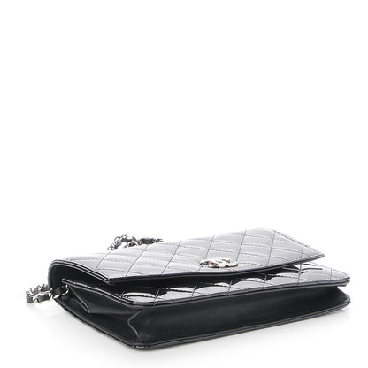Chanel Patent Quilted Brilliant Wallet On Chain WOC Black 4 of 10