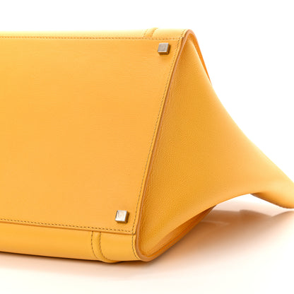 Celine Grained Calfskin Medium Phantom Luggage Saffron 10 of 14