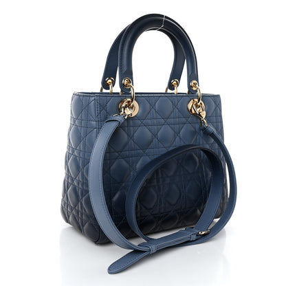Christian Dior Lambskin Cannage Gradient Medium Lady Dior Blue 3 of 9