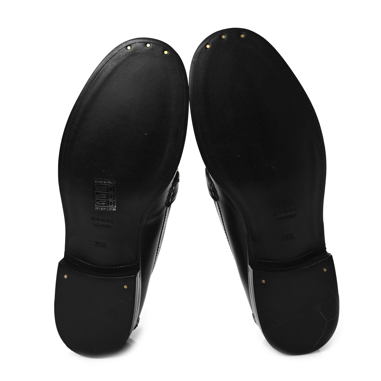 Gucci Goatskin Womens Logo 15mm Loafers 39.5 Black 9 of 16