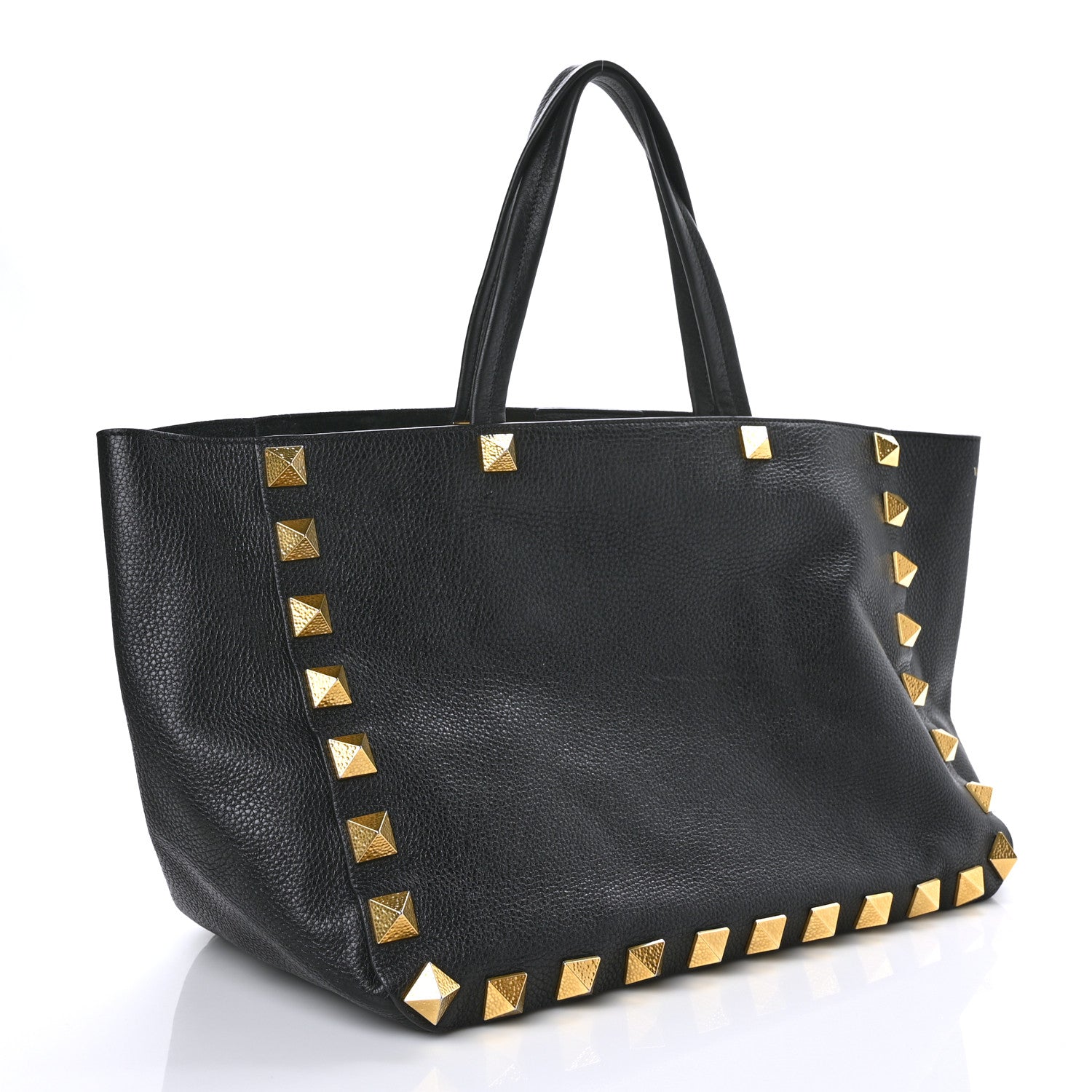 Valentino Garavani Grained Calfskin Medium Rockstud Tote Black 2 of 7