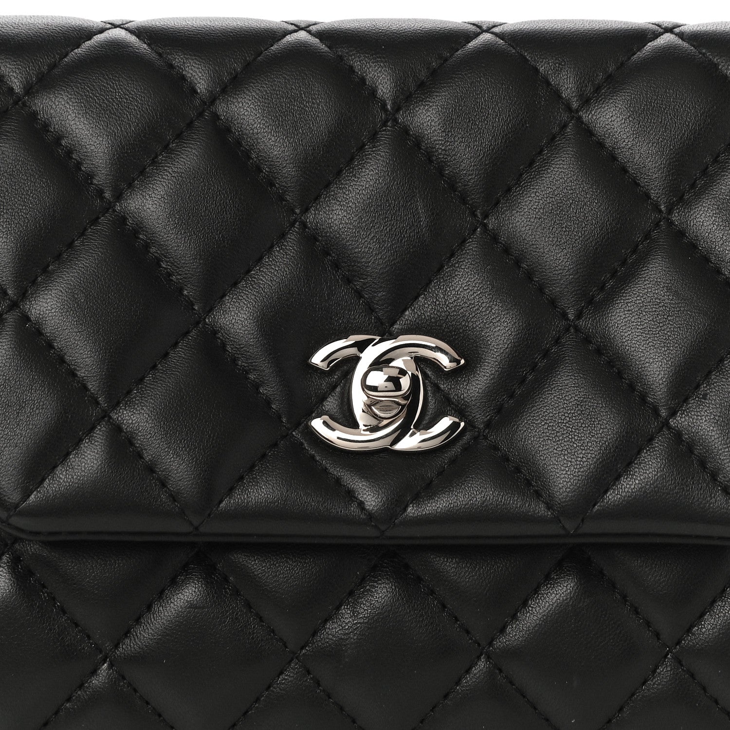 Chanel Lambskin Quilted Fold Up Again Clutch Black 10 of 10