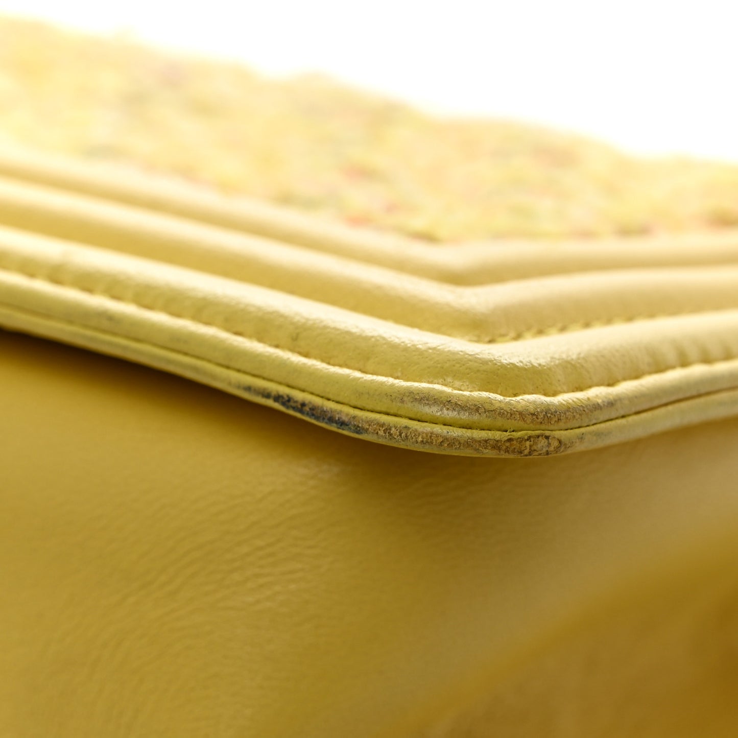 Tweed Lambskin Medium Boy Flap Yellow