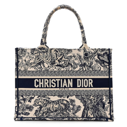 Christian Dior Canvas Embroidered Medium Dioriviera Toile De Jouy Book Tote Blue 1 of 13