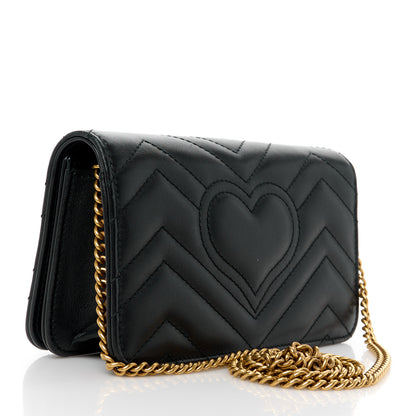 Gucci Calfskin Matelasse GG Marmont Mini Bag Black 3 of 9