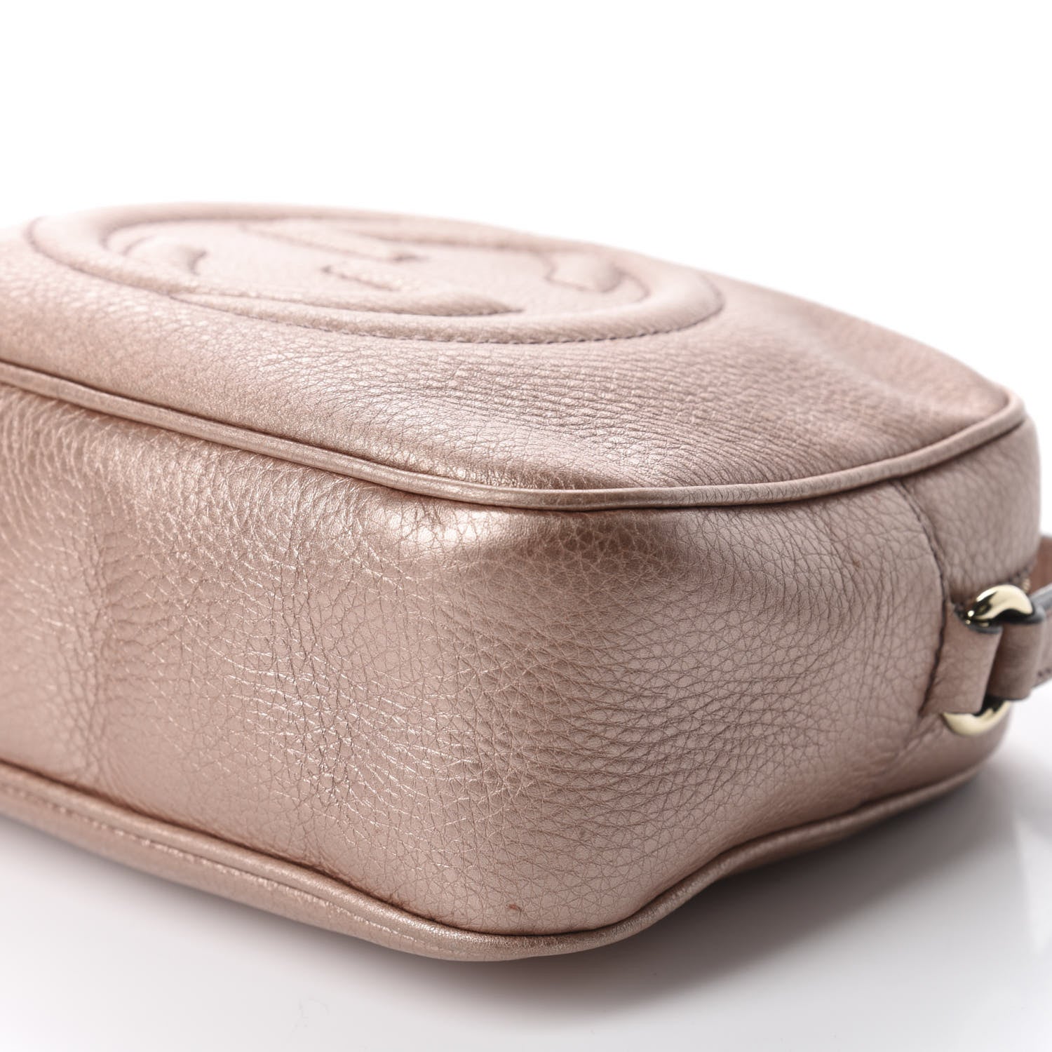 Gucci Metallic Pebbled Calfskin Small Soho Disco Bag Pink 7 of 12
