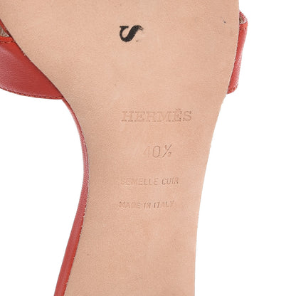 Hermes Nappa Oasis Sandals 40.5 Rouge Orange 6 of 9
