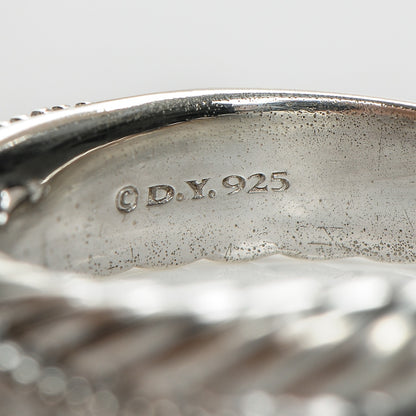 David Yurman Sterling Silver Diamond 5mm Crossover Ring 52 6.25 5 of 5