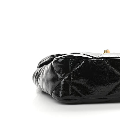 Chanel Shiny Crumpled Calfskin Quilted Medium Chanel 19 Flap Black 8 of 9