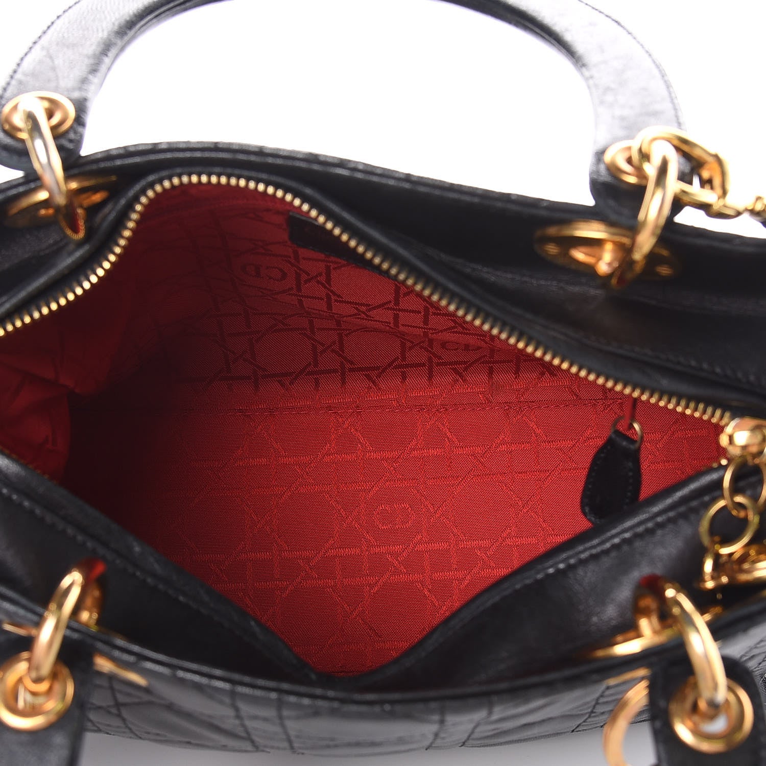 Christian Dior Lambskin Cannage Medium Lady Dior Black 5 of 16