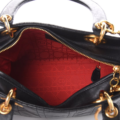 Christian Dior Lambskin Cannage Medium Lady Dior Black 5 of 16