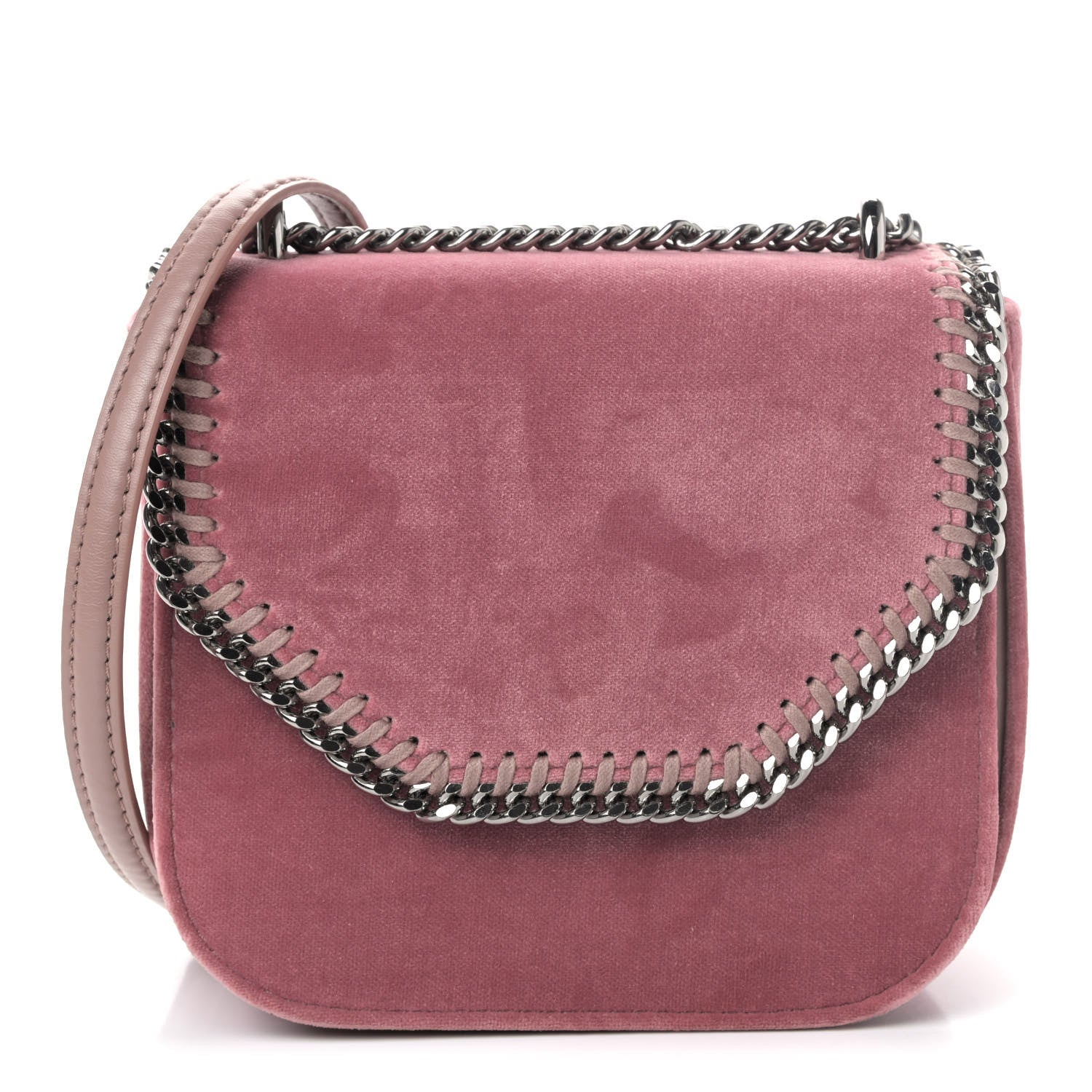 Stella McCartney Velvet Falabella Box Shoulder Bag Pink 1 of 4