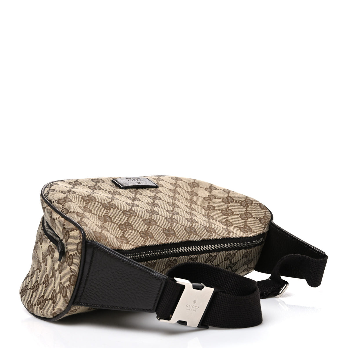 Gucci Monogram Dollar Calfskin Waist Pouch Beige Ebony Testa di Moro Marrone Scuro 3 of 10