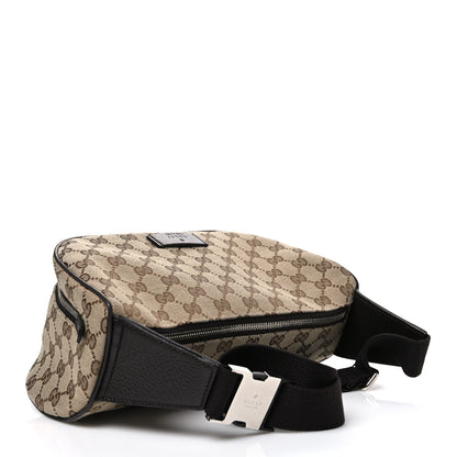 Gucci Monogram Dollar Calfskin Waist Pouch Beige Ebony Testa di Moro Marrone Scuro 3 of 10