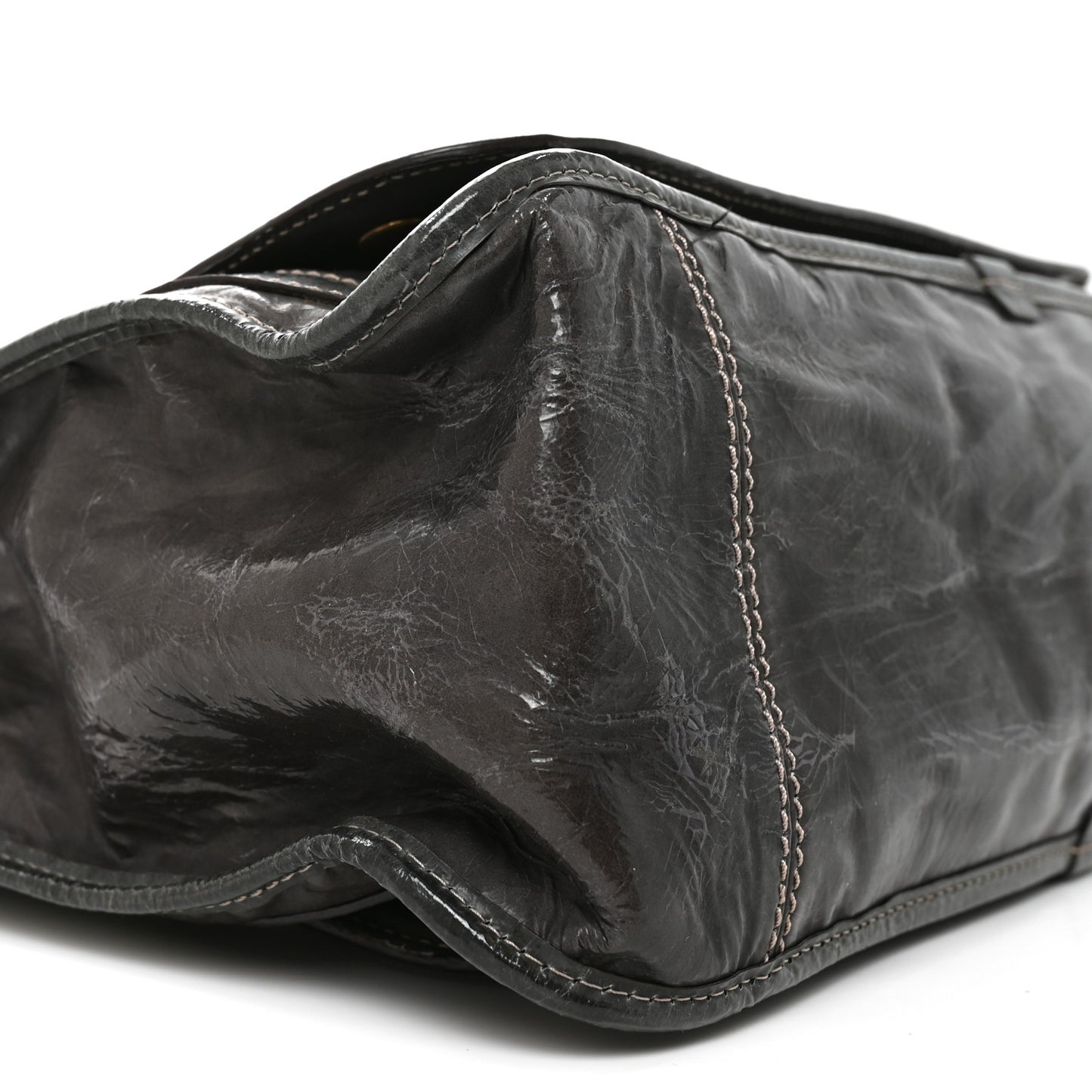 Calfskin Large Bay Tote Dark Grey