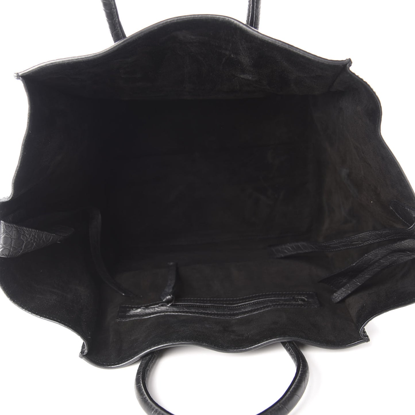 Crocodile Embossed Calfskin Medium Phantom Luggage Black