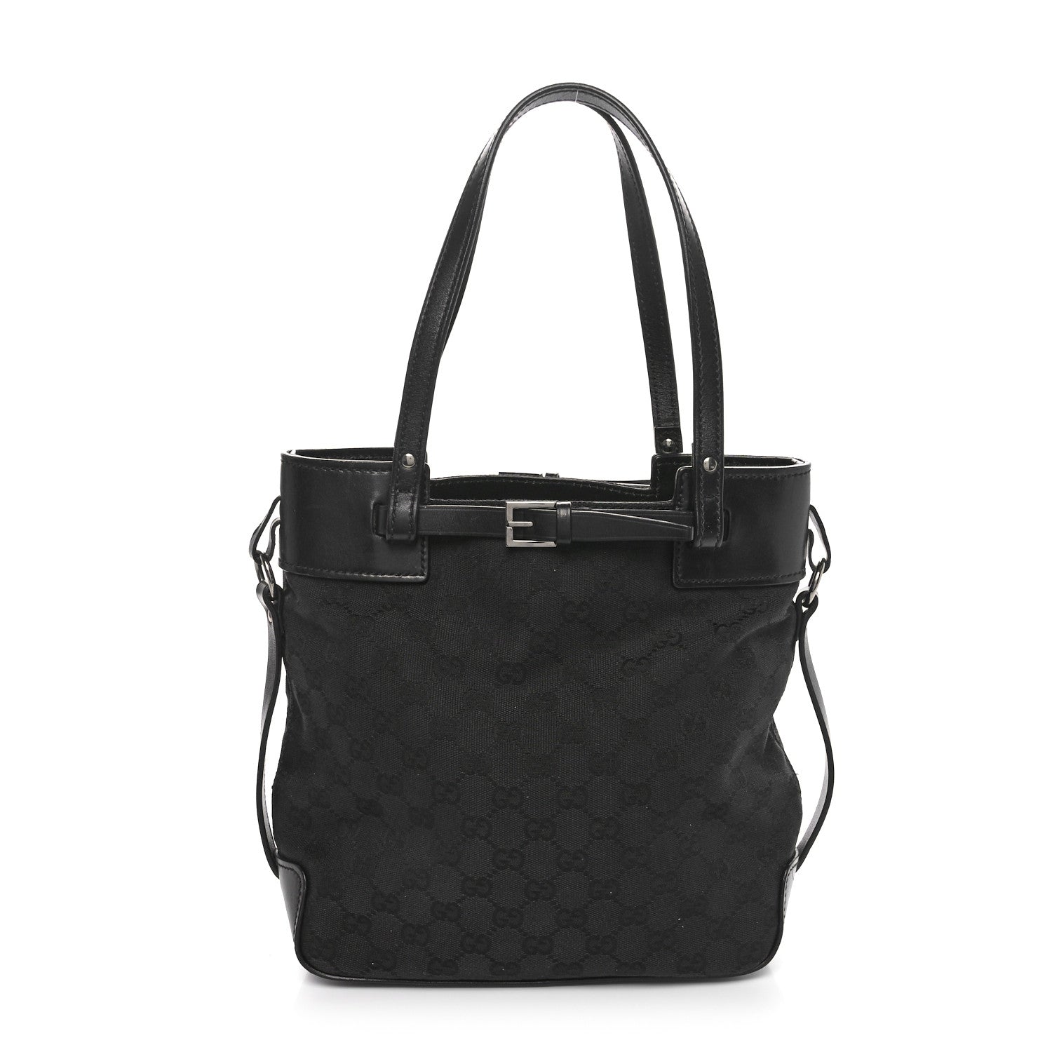 Gucci Monogram Small Bucket Tote Black 1 of 10