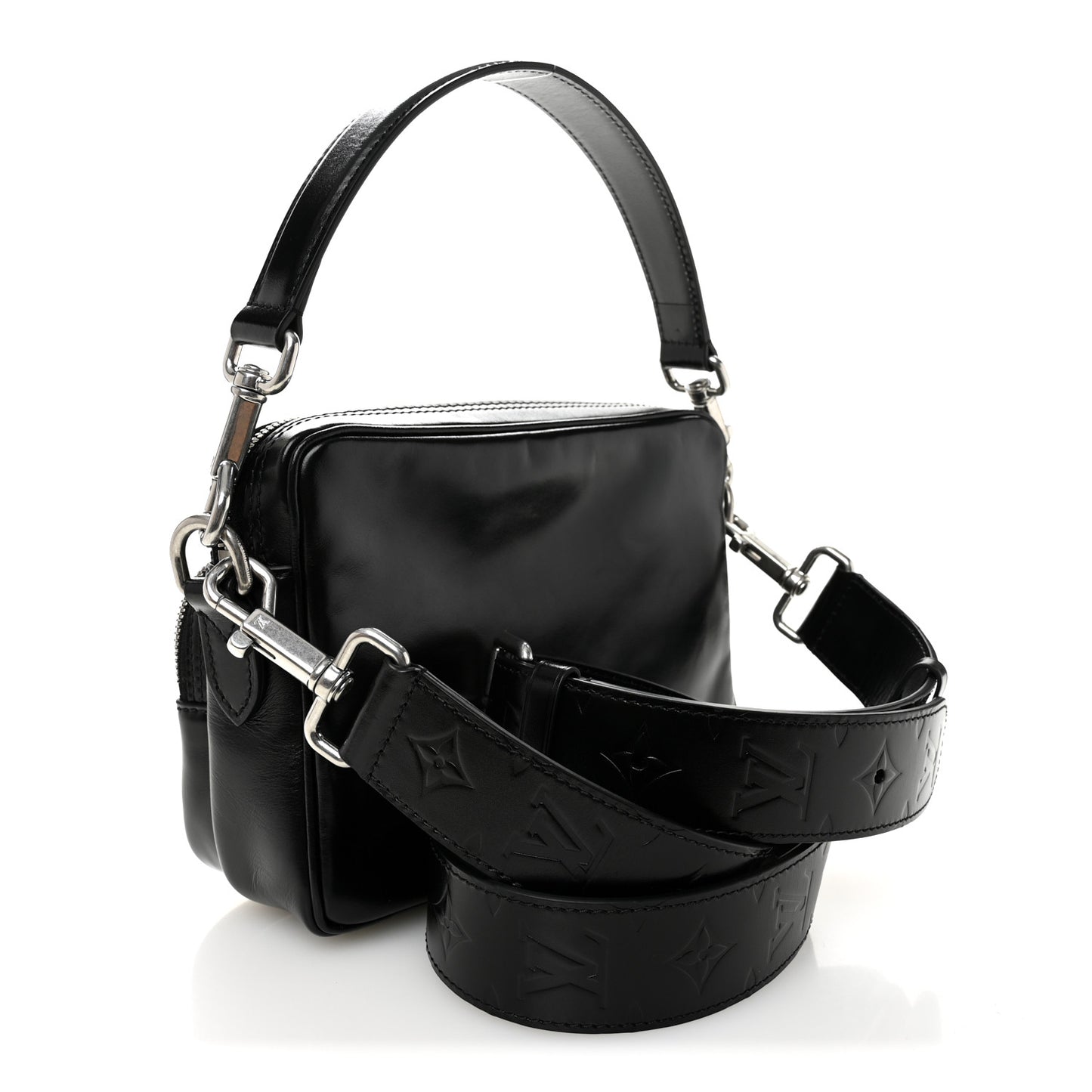Calfskin Nil City Shoulder Bag Night Black