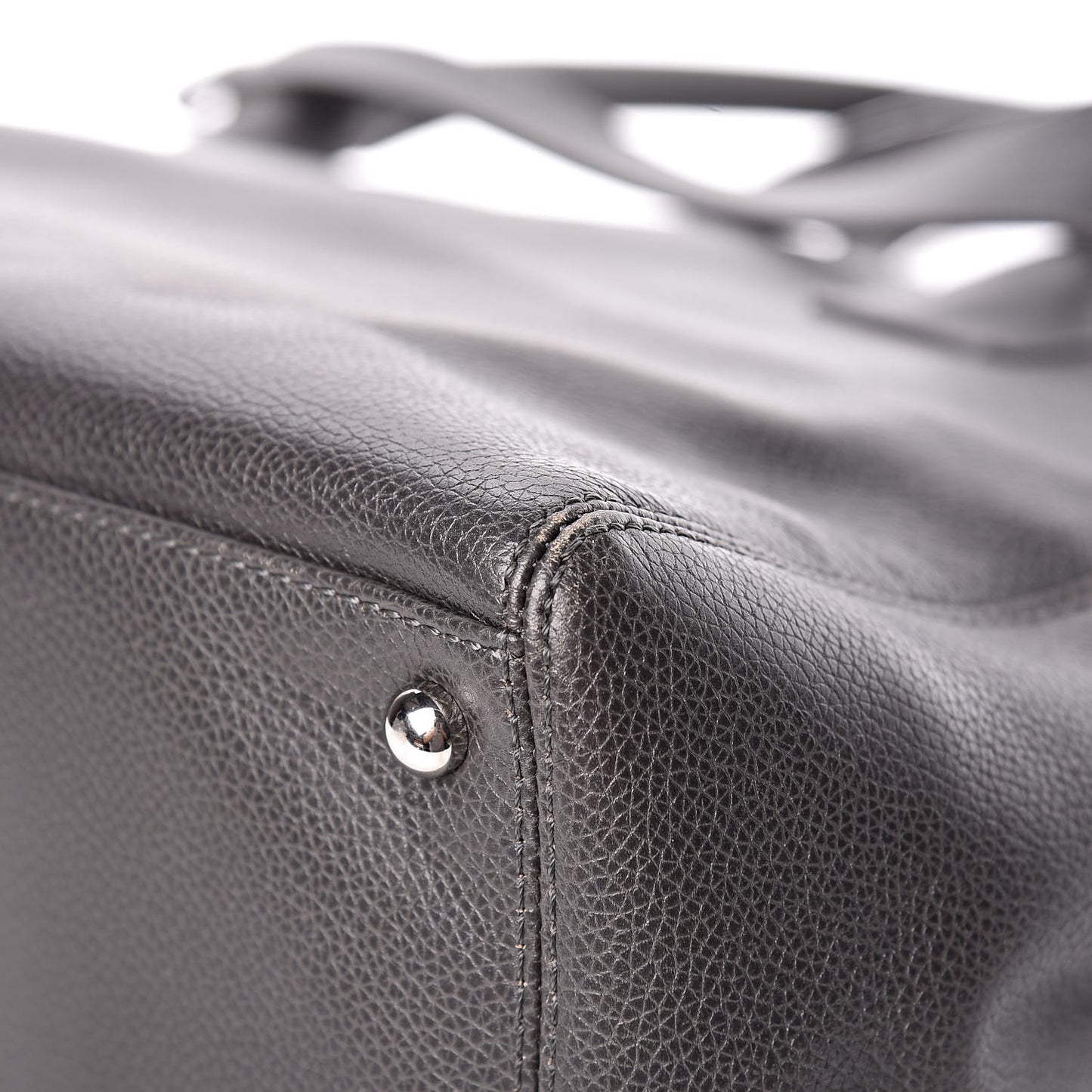 Calfskin Cerf Executive Shopper Tote Dark Grey